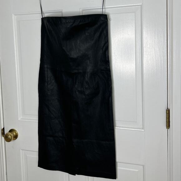 NWOT Walter Baker Strapless 100% Lamb Leather Mini Dress Size XL - Picture 7 of 11